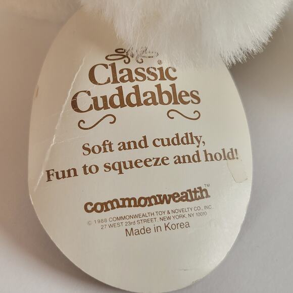 Commonwealth Classic Cuddables Teddy Bear Plush Stuffed Animal 8" White 1988 VTG - Picture 8 of 11